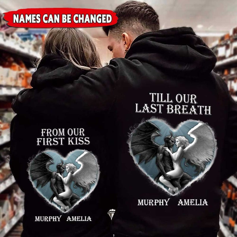 Personalized Till Last Breath Demon And Angel Couple Hoodie