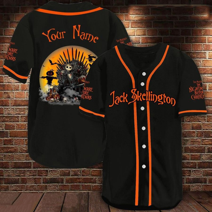 Personalized Name Jack Skellington Baseball Jersey Shirt PANBJE0004