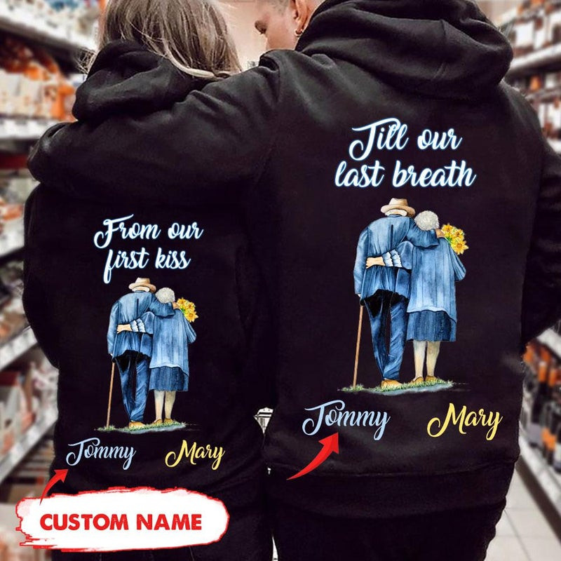 Personalized Till Our Last Breath Old Love Couple Hoodie