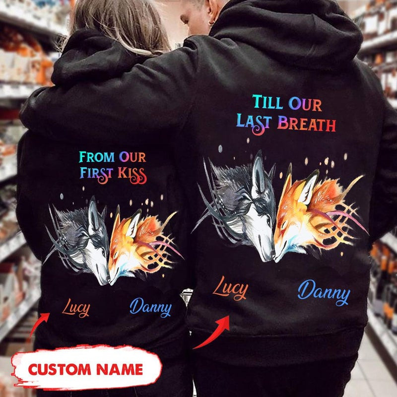 Personalized Till Our Last Breath Wolf Couple Hoodie PAN