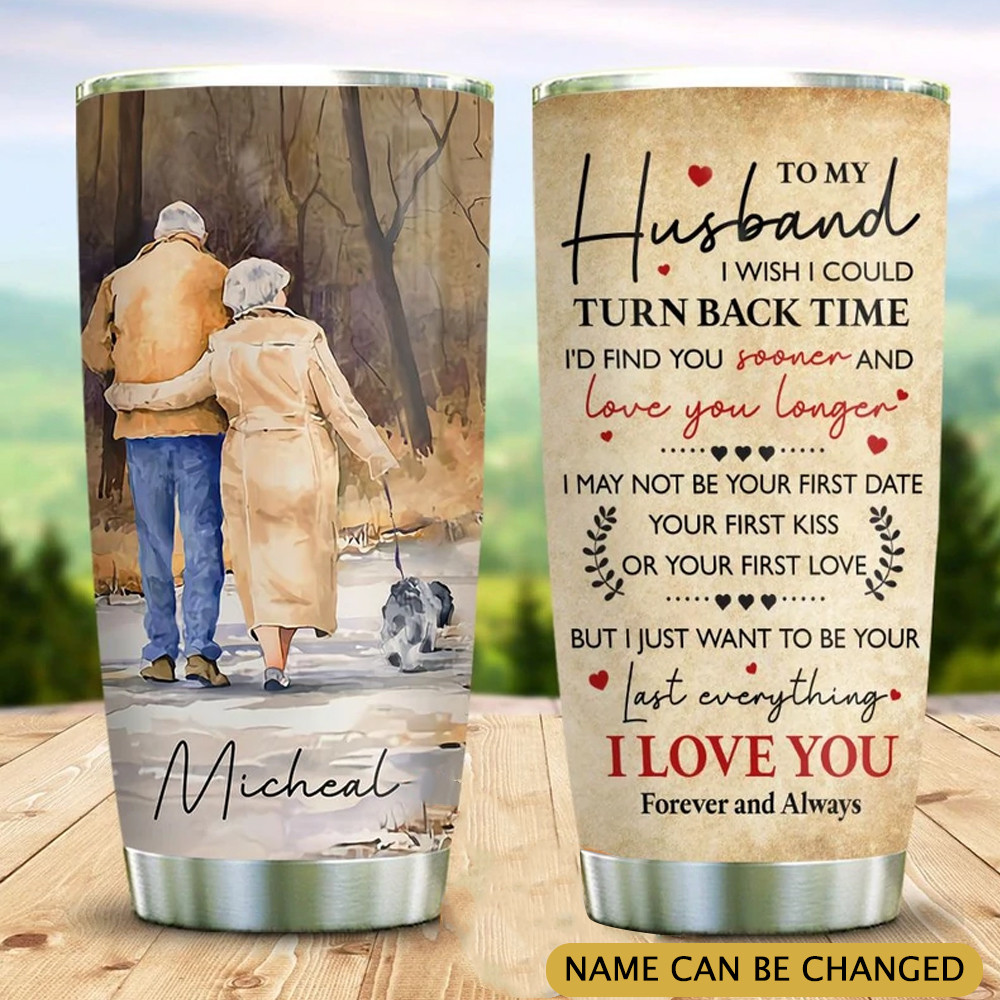 Old Couple Dog Personalized Stainless Steel Tumbler