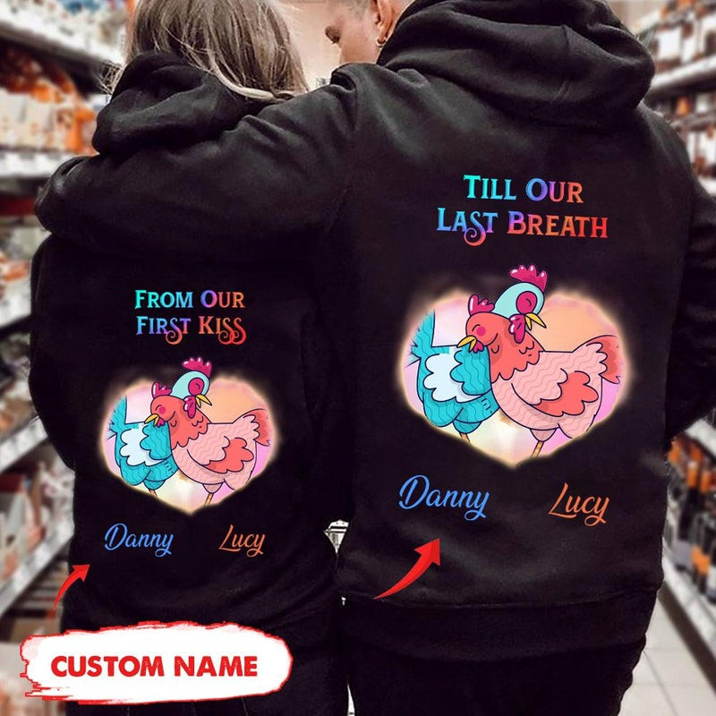 Personalized Till Our Last Breath Chicken Lover Couple Hoodie