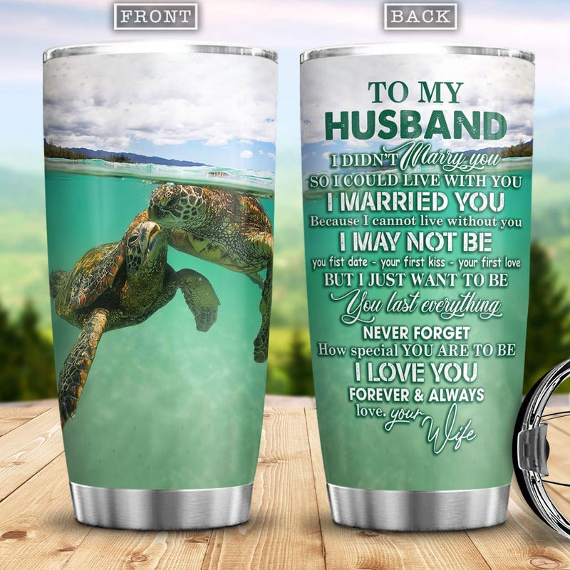 Sea Turtle Couple To My Husband Stainless Steel Tumbler