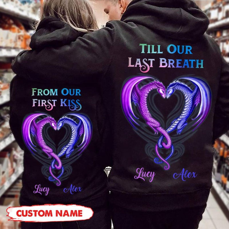 Personalized Till Our Last Breath Dragon Couple Hoodie