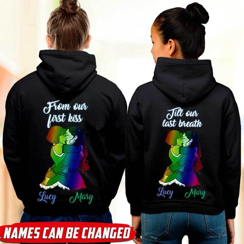 Personalized Till Our Last Breath Lesbian Couple Hoodie PAN2HD0077