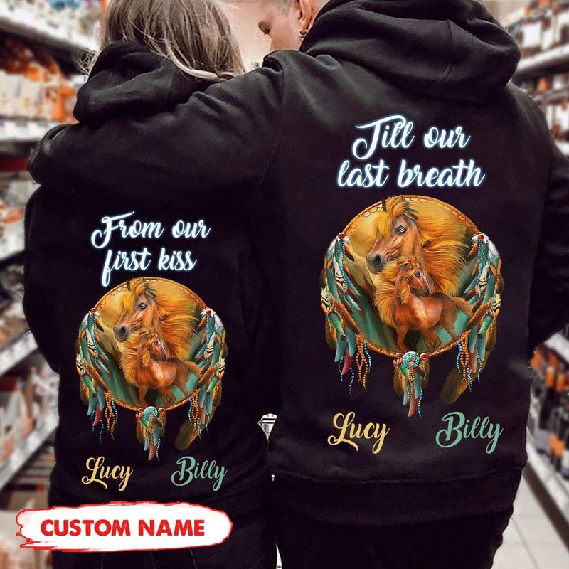 Personalized Till Our Last Breath Horse Couple Hoodie