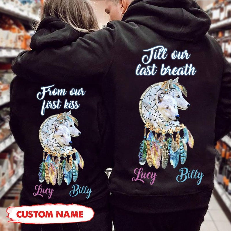 Personalized Till Our Last Breath Wolf Couple Hoodie PAN
