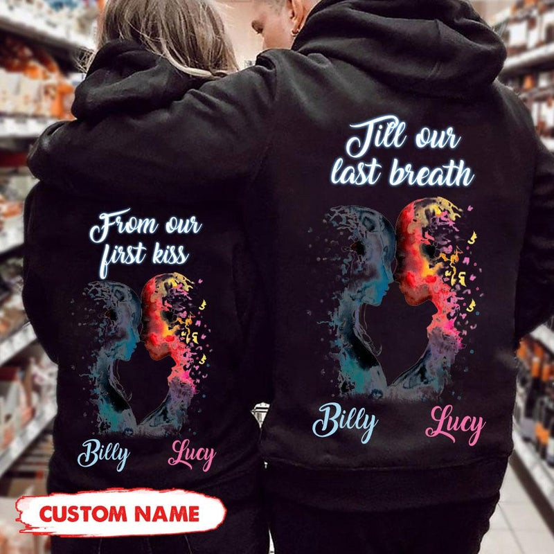 Personalized Till Our Last Breath Water And Fire Couple Hoodie