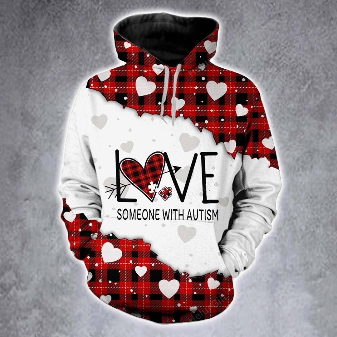Love Someone With Autism 3D Hoodie Set