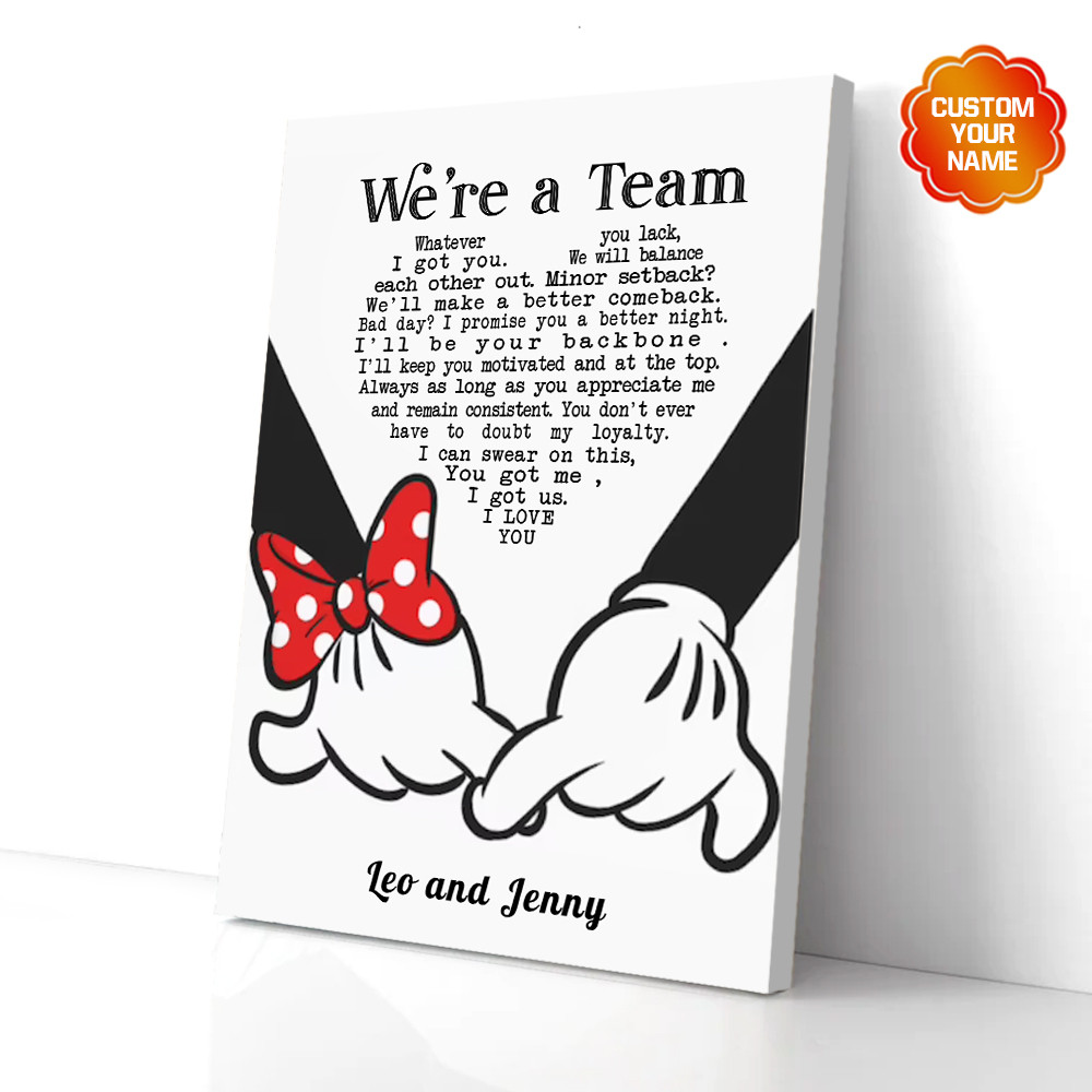 Personalized We're A Team Couple Canvas Prints PAN