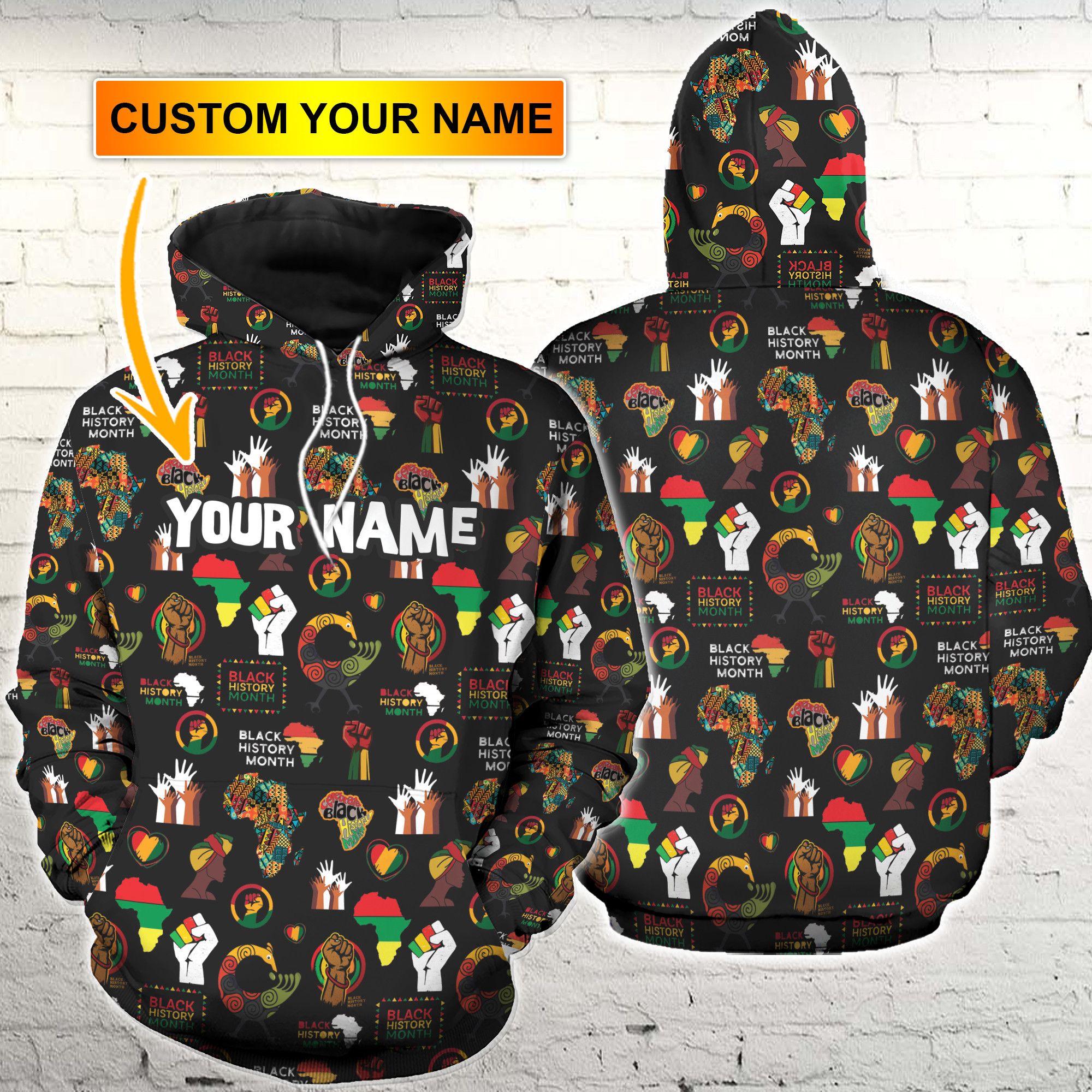 Personalized Black History Month Afro Woman 3D Hoodies