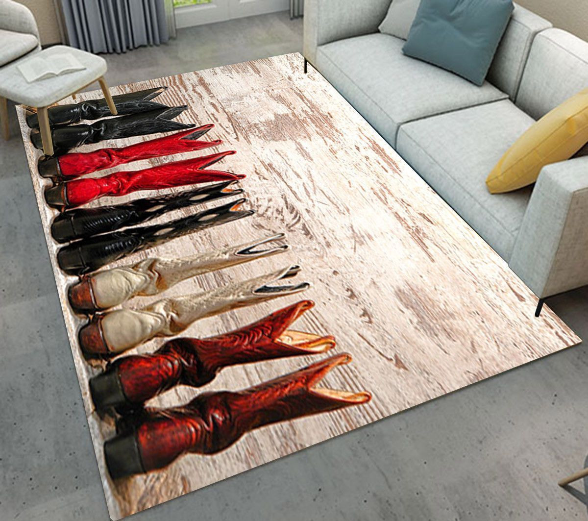 Cowboy Long Boots Rugs Home Decor