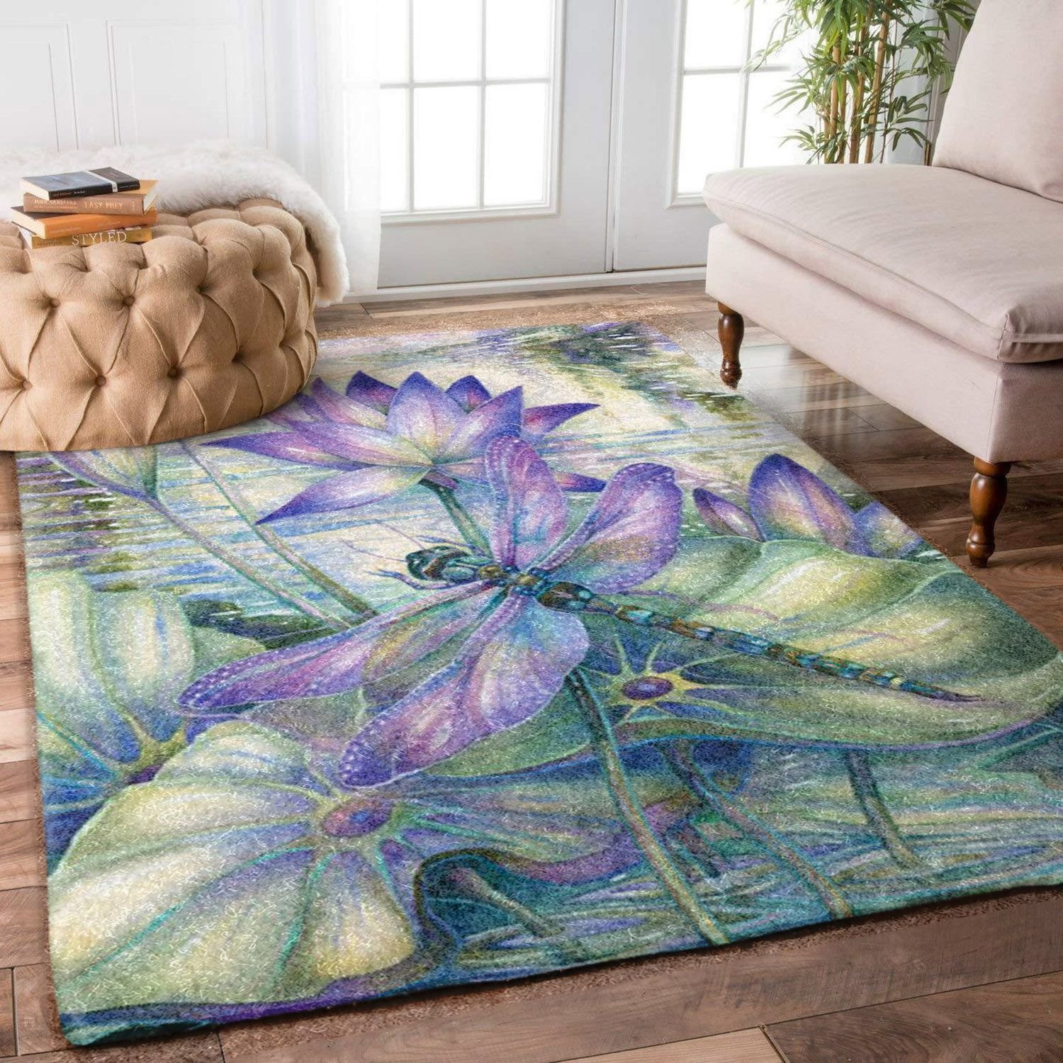 Lotus Dragonfly Rugs Home Decor