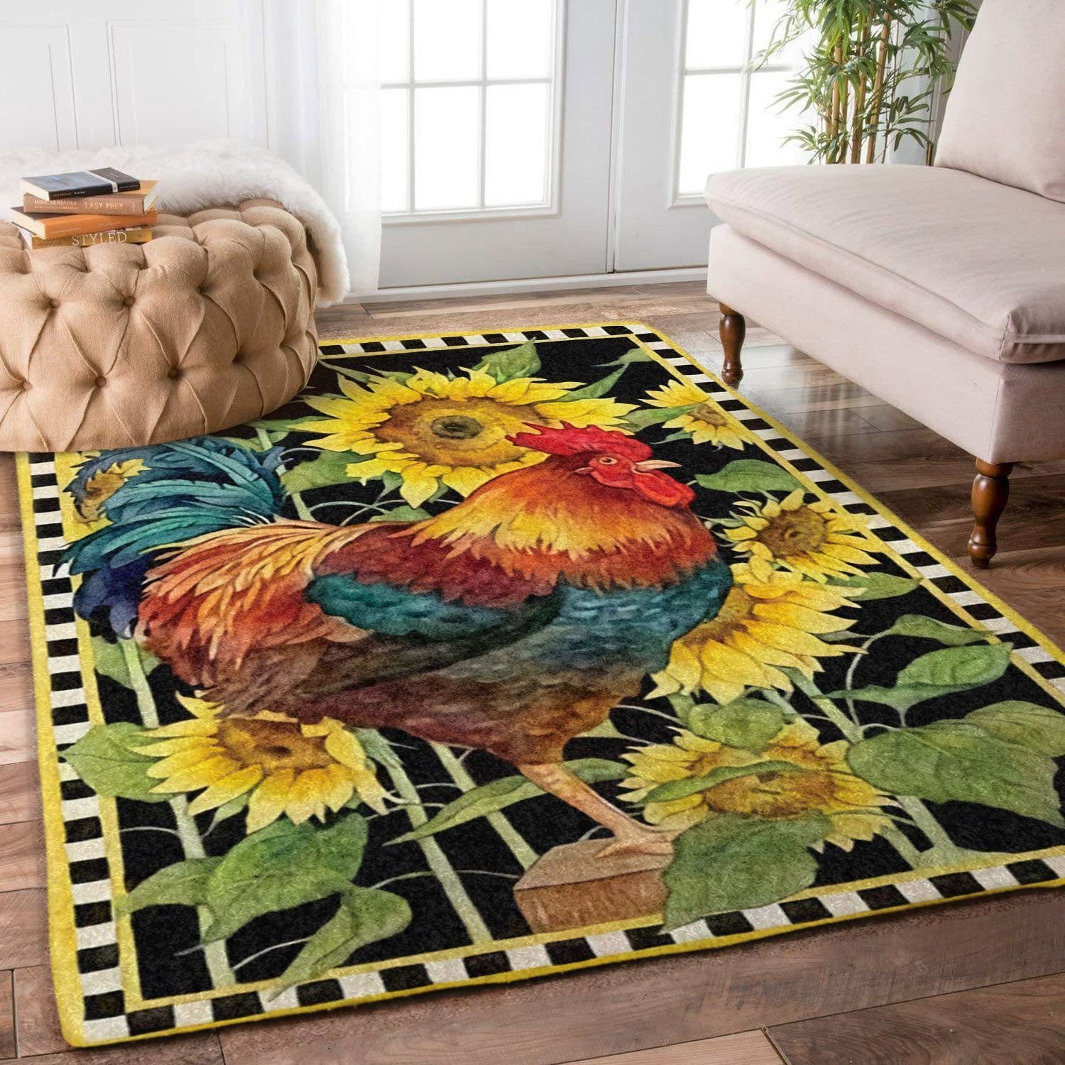 Rustic Rooster Rugs Home Decor PAN