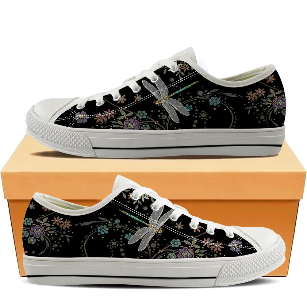 Dragonfly Flowers Low Top Shoes PANLTS0049