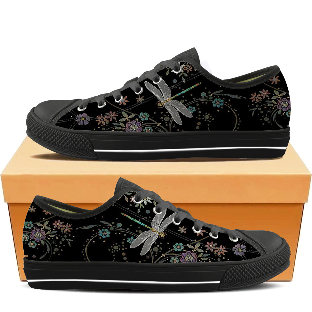 Dragonfly Flowers Low Top Shoes PANLTS0049