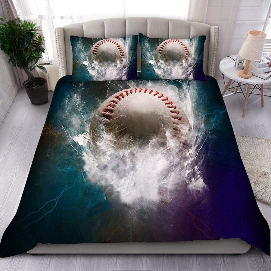 Personalized Thunder Baseball Custom Duvet Cover Bedding Set With Your Name