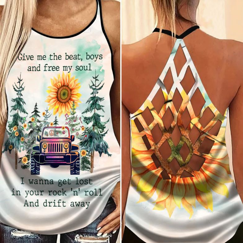 Give Me The Beat, Boys And Free My Soul Criss Cross Tank Top