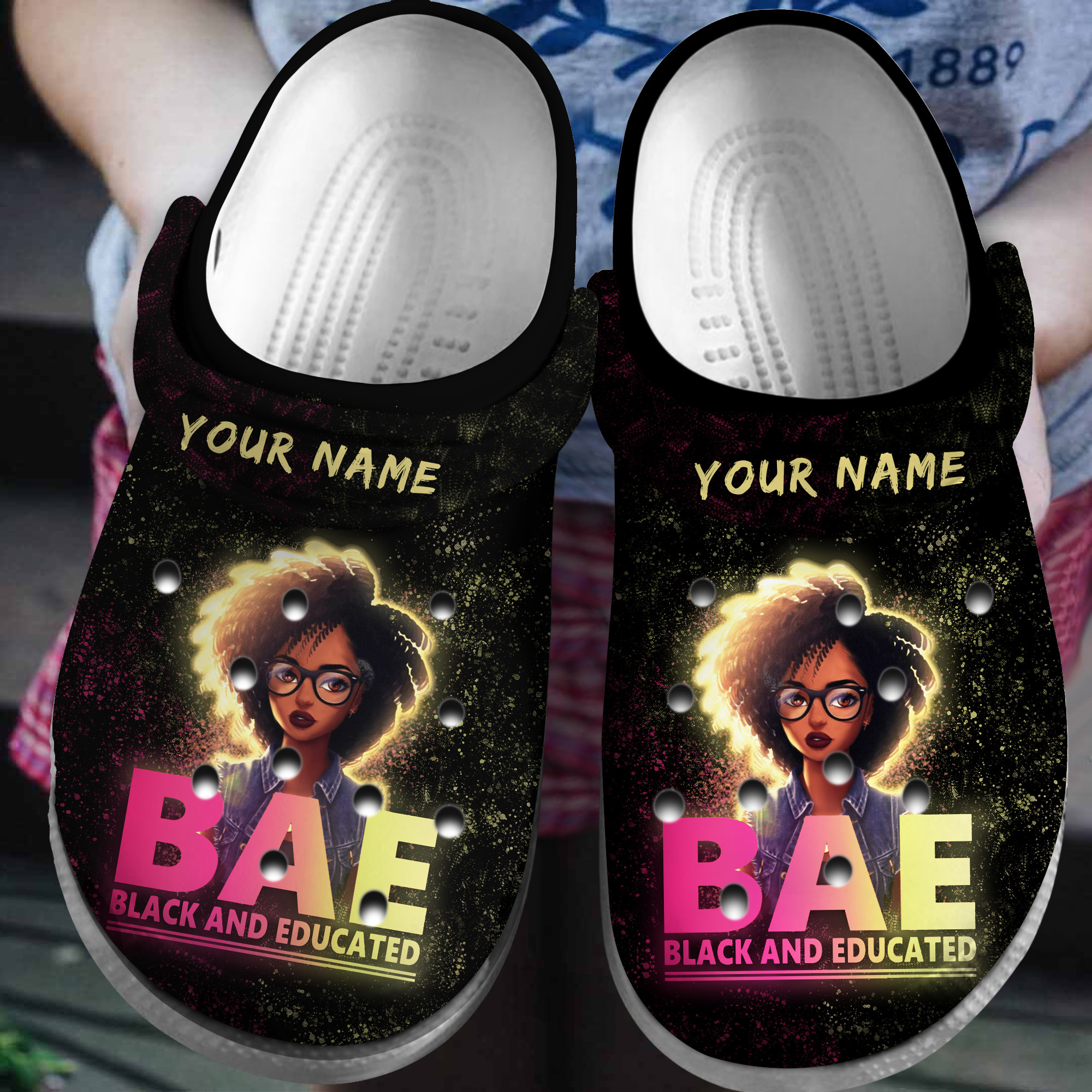 Personalized BAE Black And Educate Crocs Classic Clogs Shoes PANCR1268