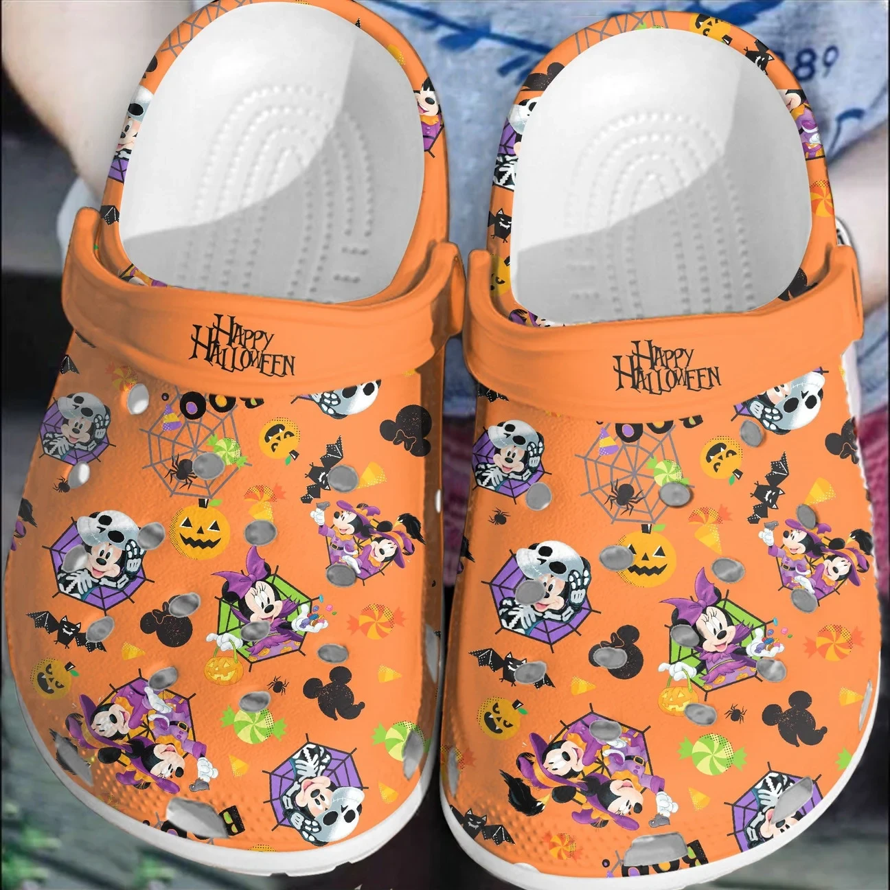 Happy Halloween Mickey Mouse Crocs Classic Clogs Shoes PANCR1184