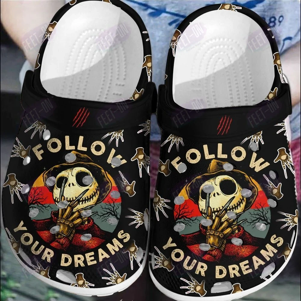 Follow Your Dreams Freddy Skellington Horror Movie Halloween Crocs Classic Clogs Shoes PANCR1259