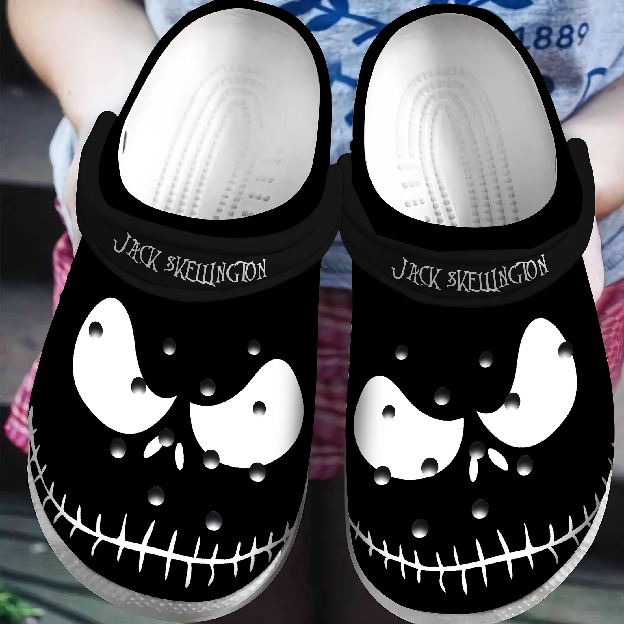 Black Jack Skellington Horror Movie Halloween Crocs Classic Clogs Shoes PANCR1145