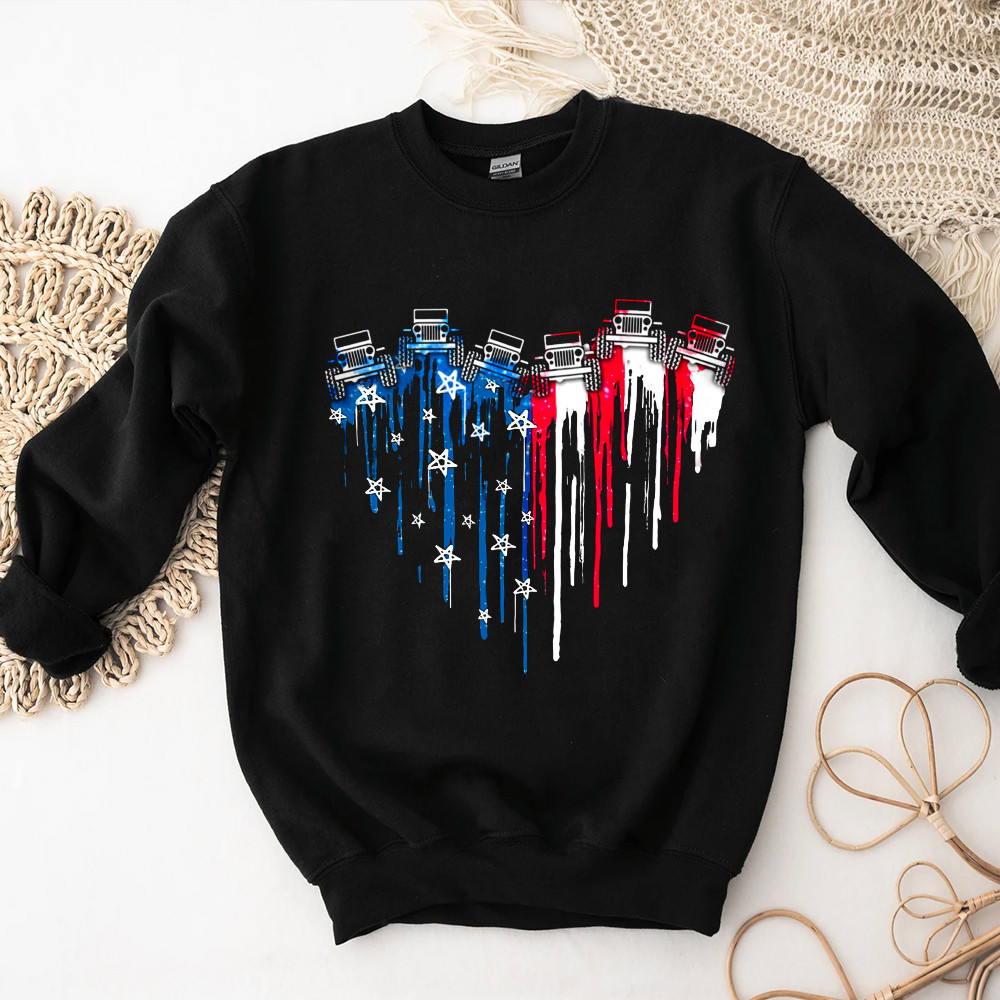 Jeep Lover American Flag Independence Day Tshirt PAN2DSET0001