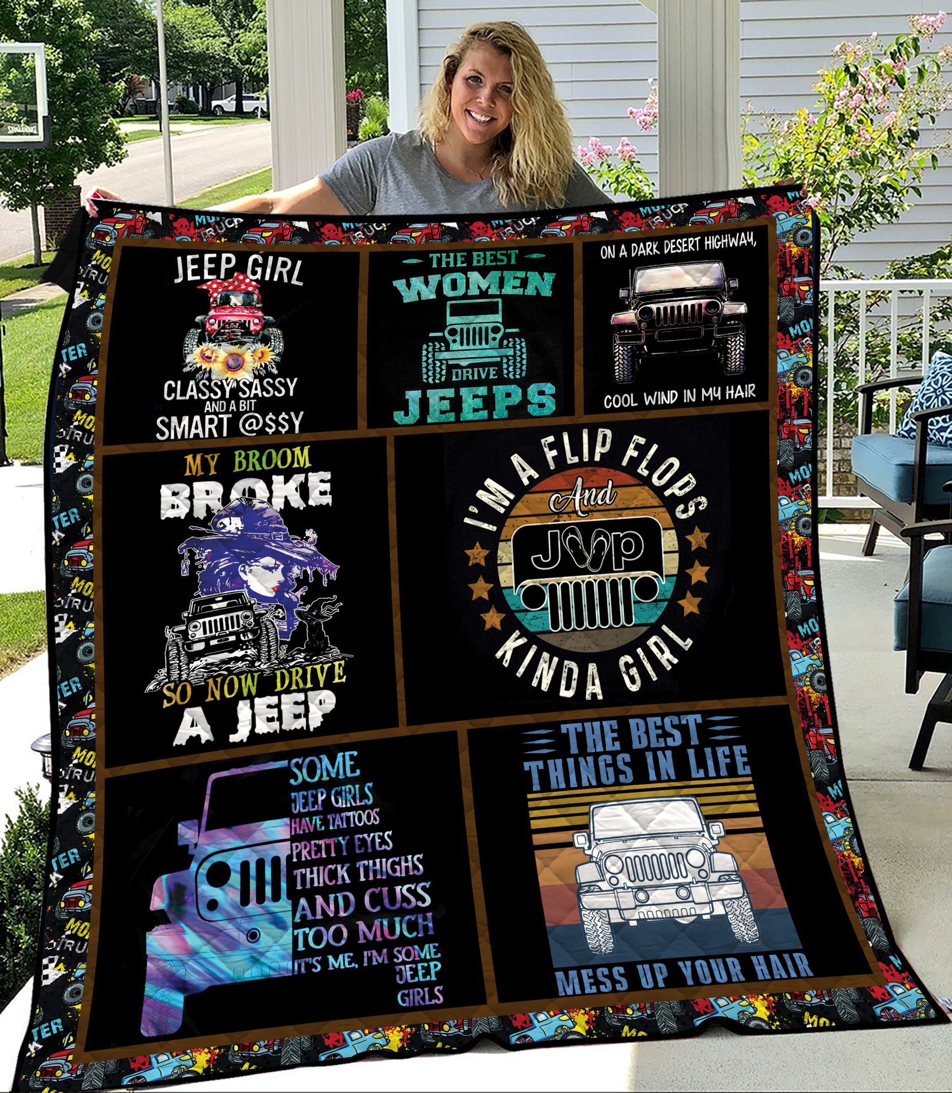 Jeep Girl Quilt Gift For Women Love Jeep Car
