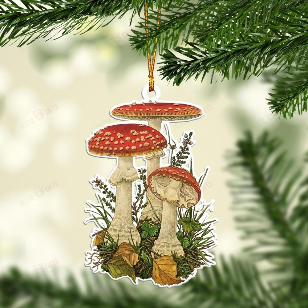 Love Mushroom Christmas Mica Ornament P303 PANORPG0149