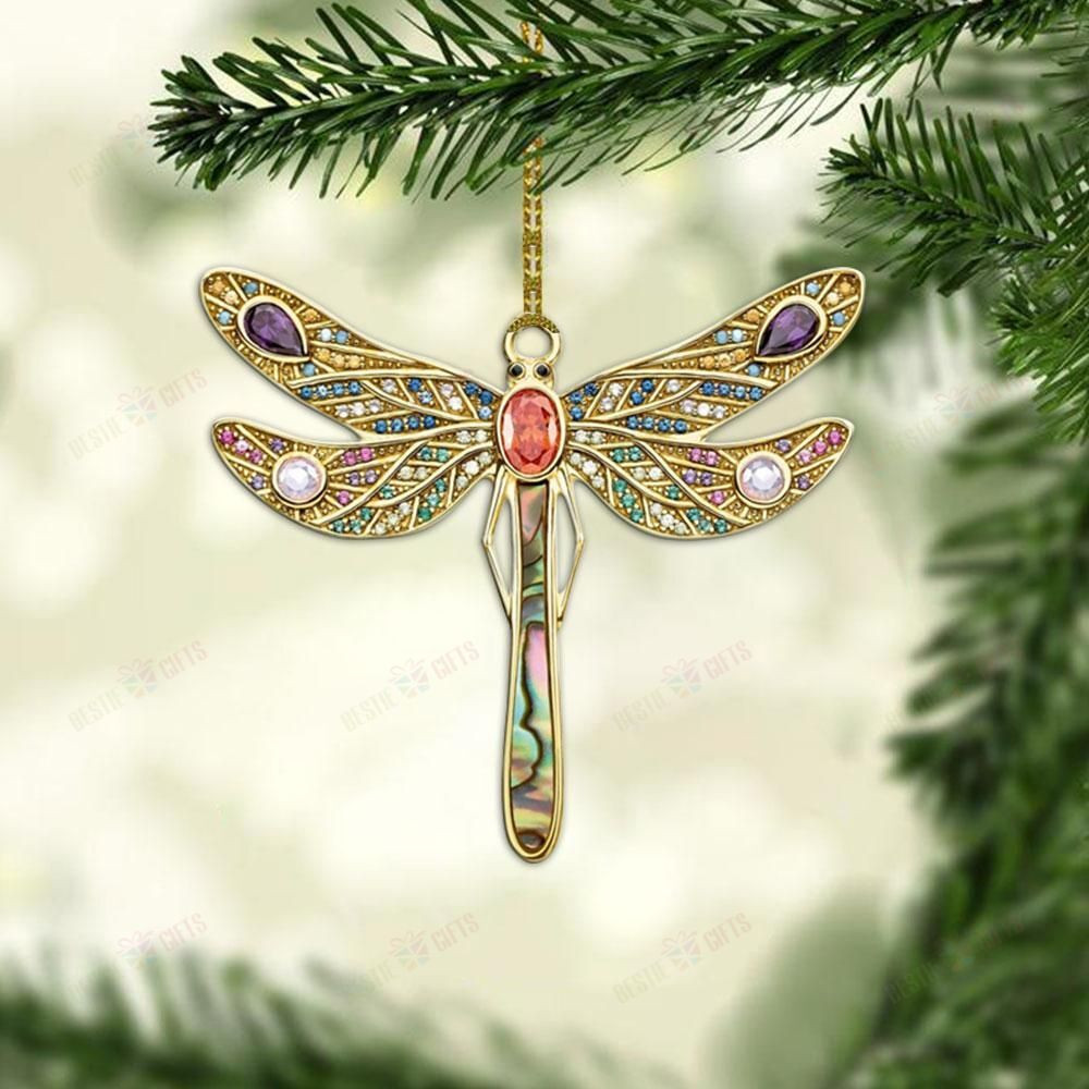 Love Dragonfly Christmas Mica Ornament P303 PANORPG0106