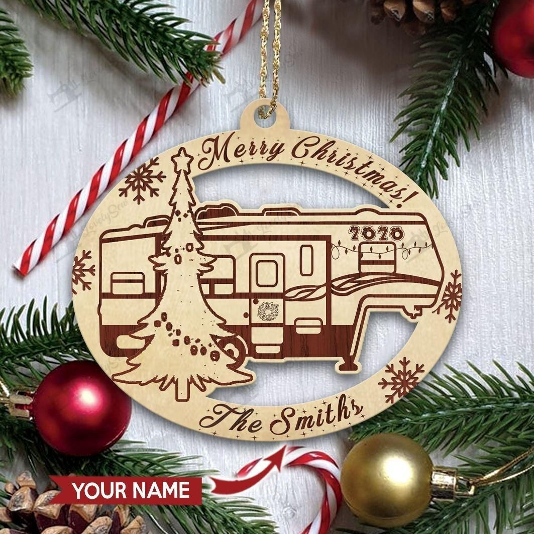 Personalized Camping Fifth Wheel Christmas Ornament PANORN0045