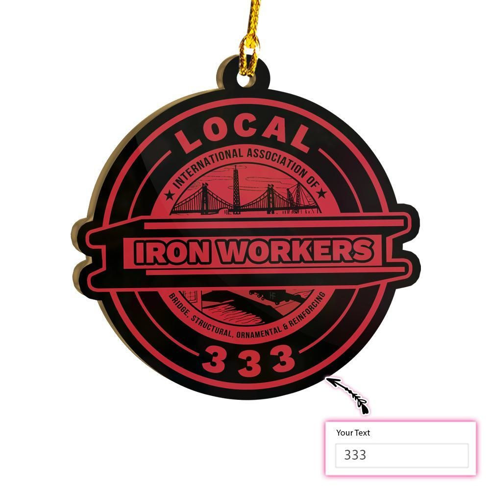 Personalized Local Ironworker V2 Custom Ornament PANORPG0362