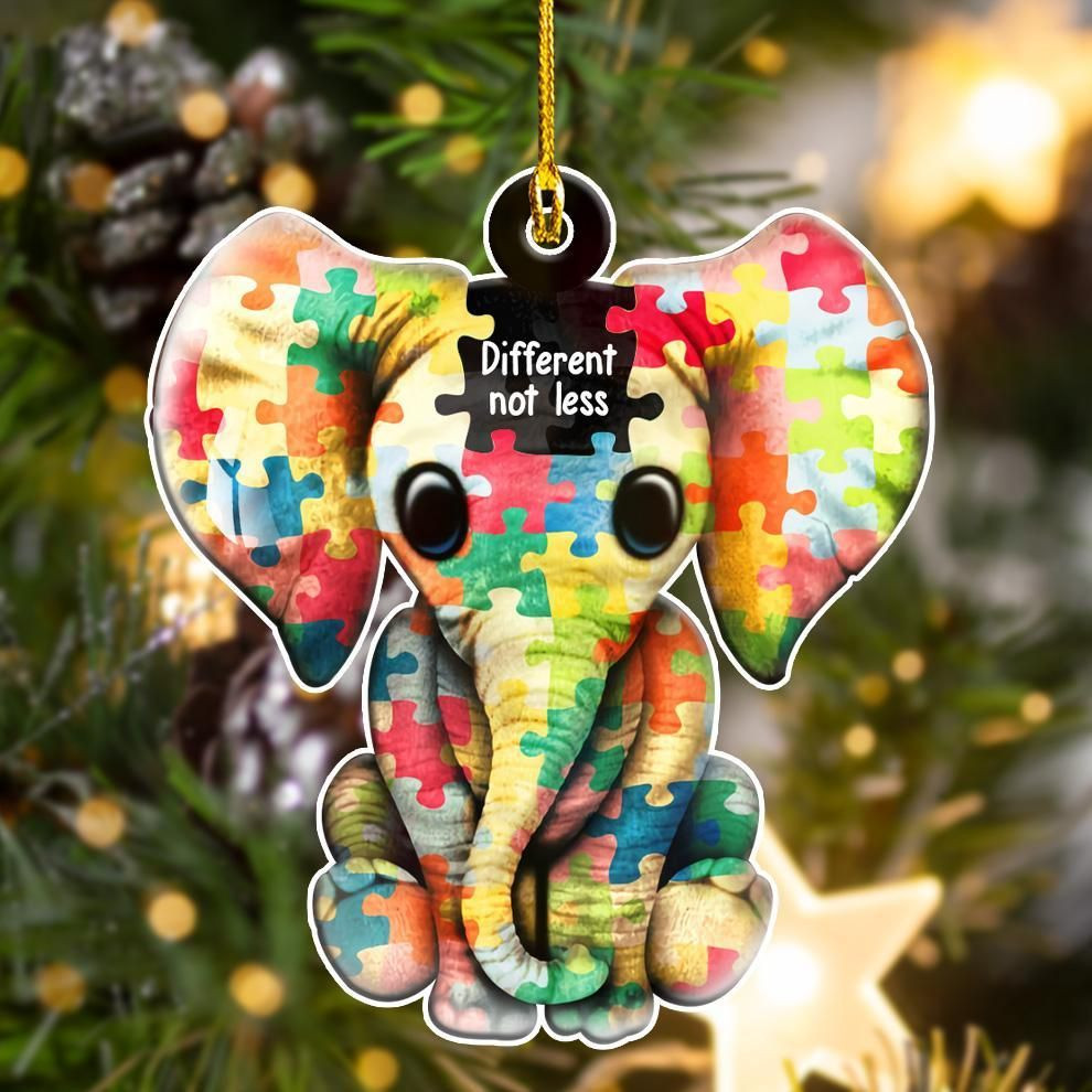 Elephant Autism Shape Ornament
