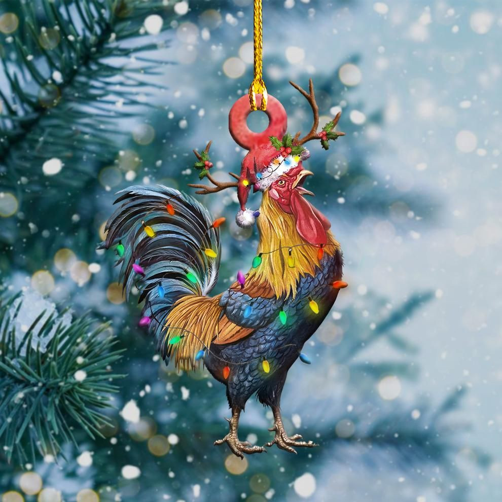 Rooster Christmas Light Shape Ornament PANORN0019
