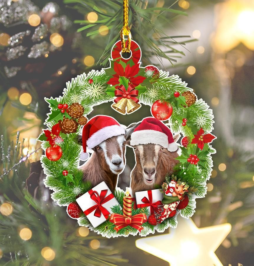 Goats Funny Christmas Shape Ornament PANORN0117