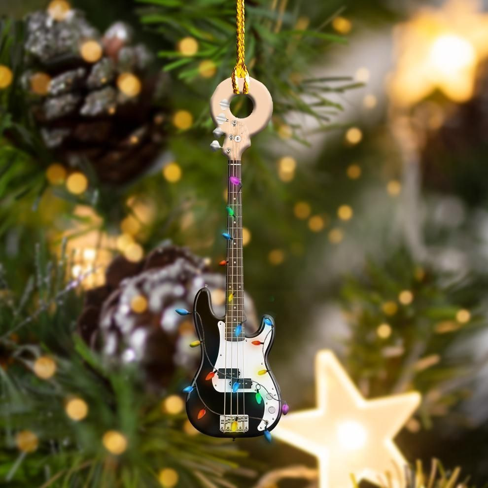 Bass Guitar Christmas Light Shape Ornament PANORN0078