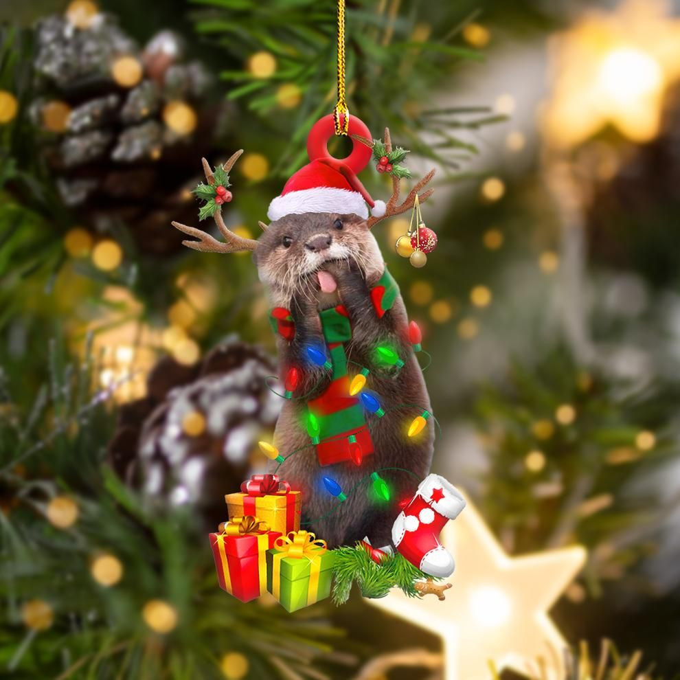 Otter Light Christmas Shape Ornament PANORN0038