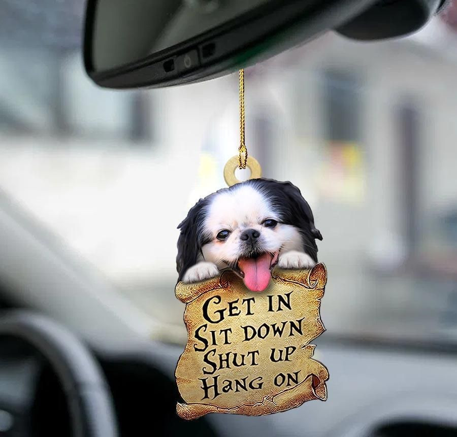 Japanese Chin Get in Sit down 2 sides Ornament P303 PANORPG0171
