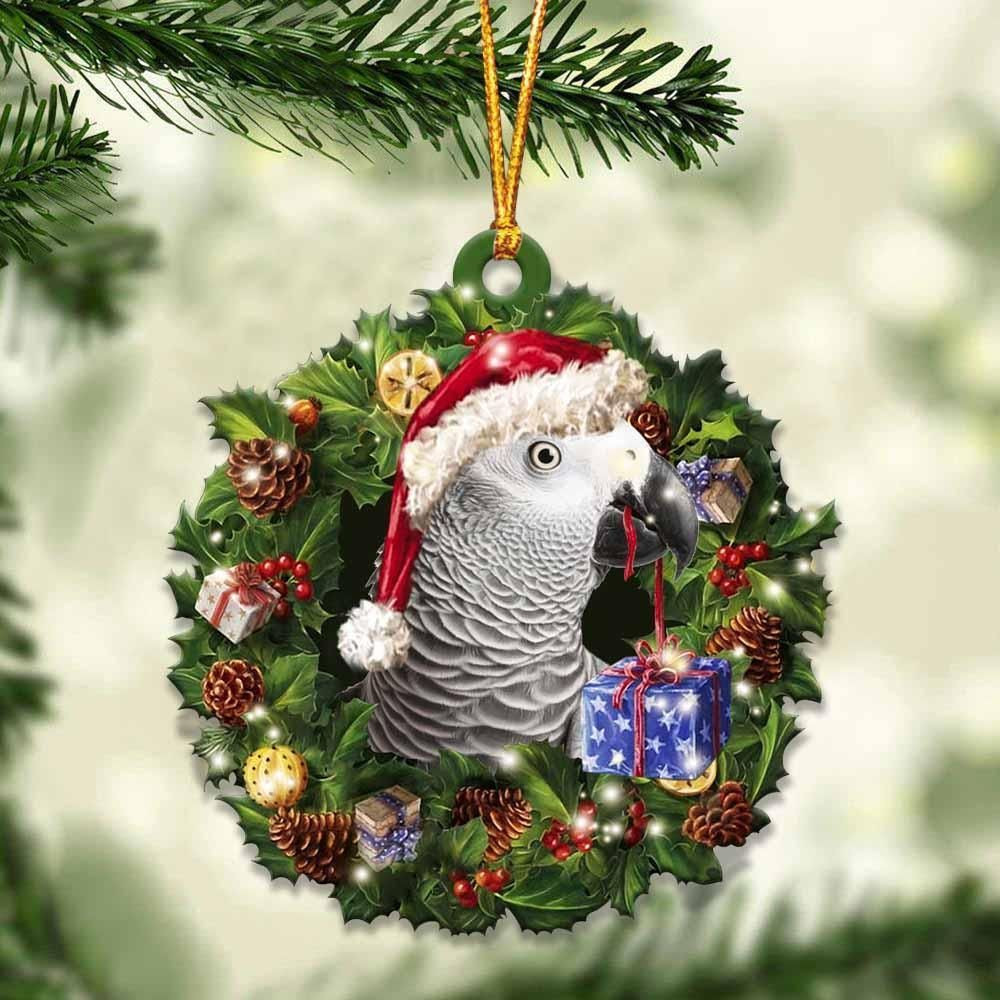 Grey Parrot and Christmas gift for her gift for him gift for Grey Parrot lover ornament PANORPG0356