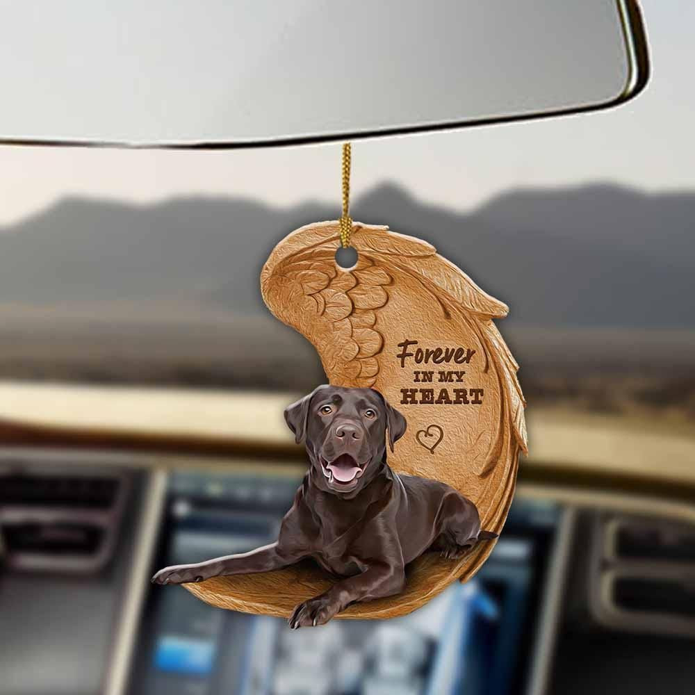 Chocolate Labrador retriever forever in my heart chocolate lab lover dog mom two sided ornament PANORPG0219