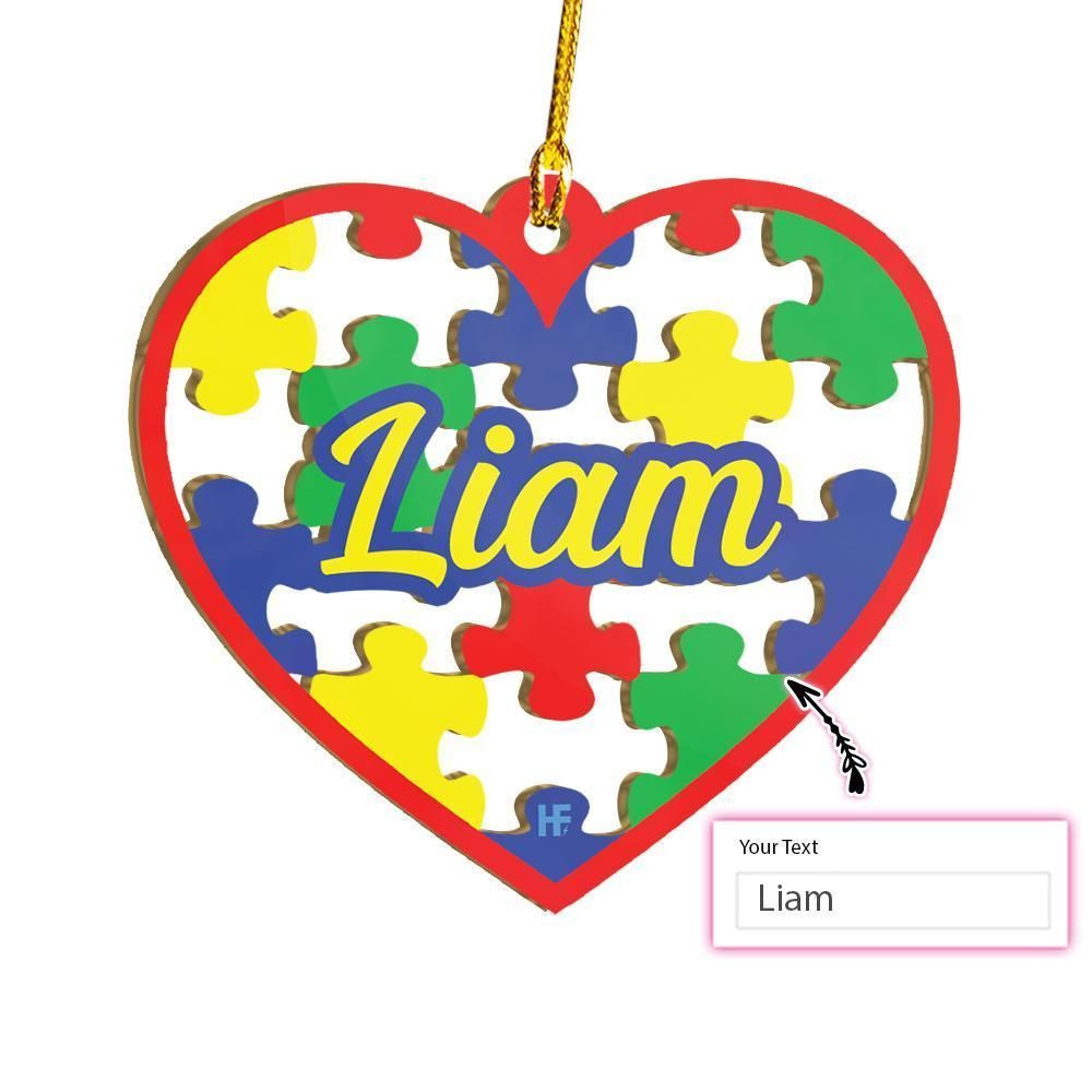 Personalized Name Christmas Gift Autism Custom Ornament PANORPG0284