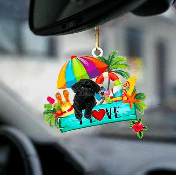 Black Toy Poodle Christmas Ornament P303 PANORPG0146