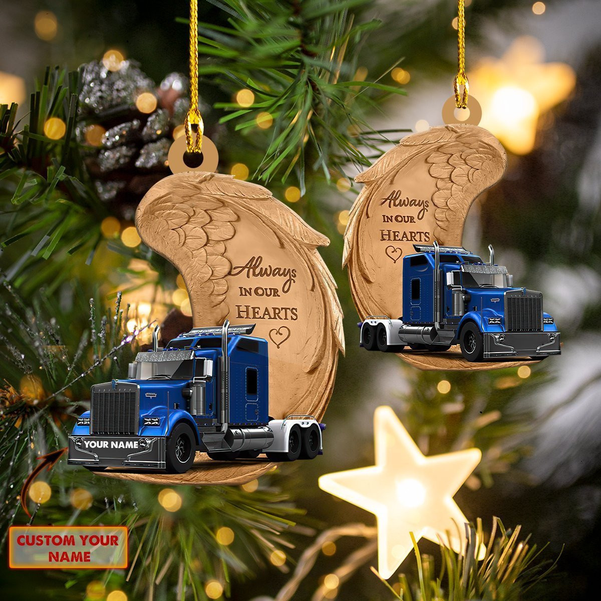 Personalized Trucker Christmas Ornament PANORPG0297