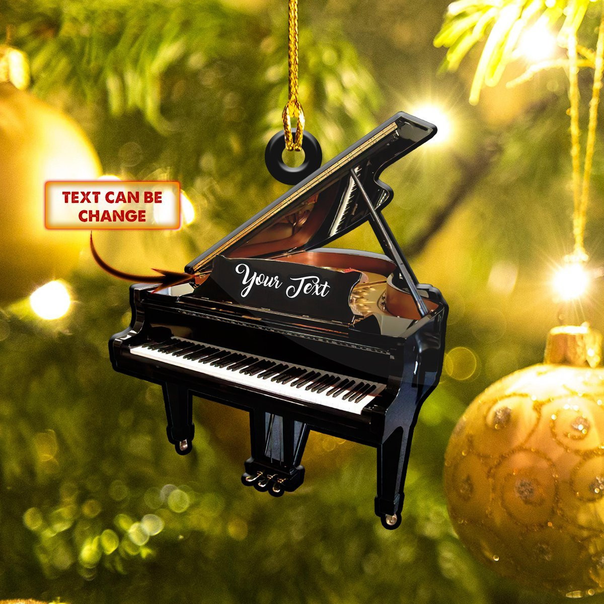 Personalized Piano Christmas Ornament PANORPG0313