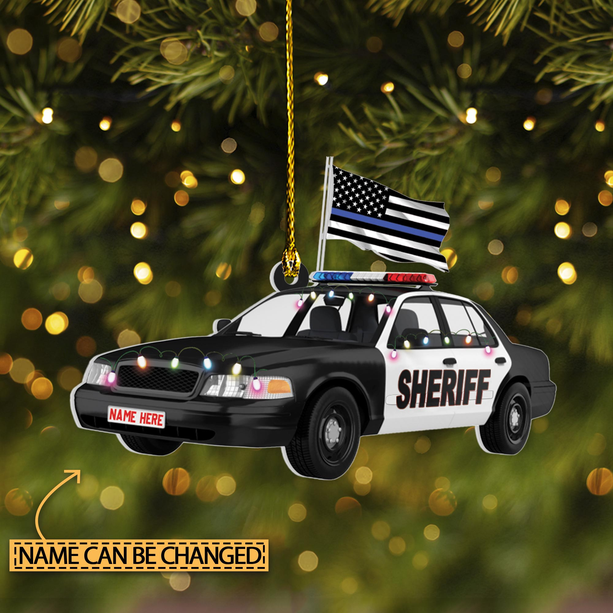 Personalized Sheriff Christmas Ornament PANORPG0299