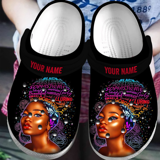 Personalized Black Women African American Crocs Classic Clogs Shoes PANCR1167