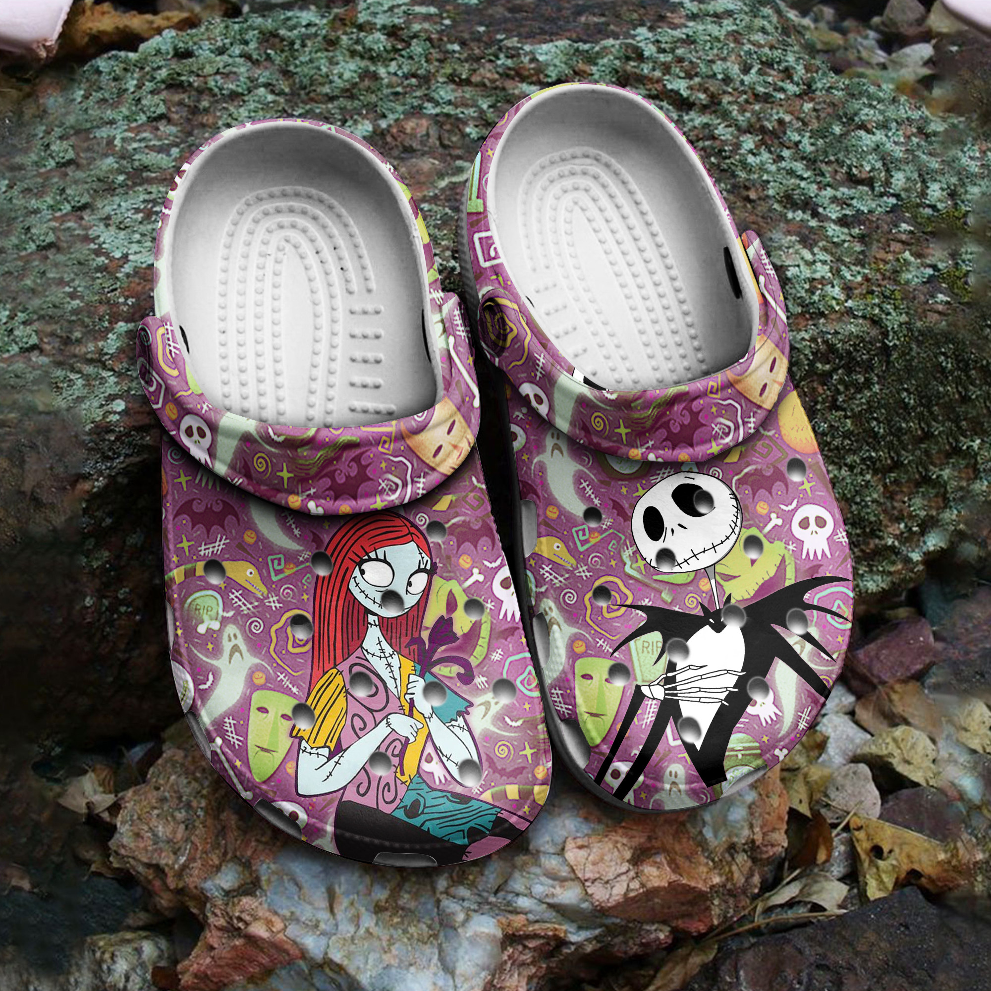 Jack And Sally Crocs Nightmare Before Christmas Classic Clogs Shoes PANCR1199