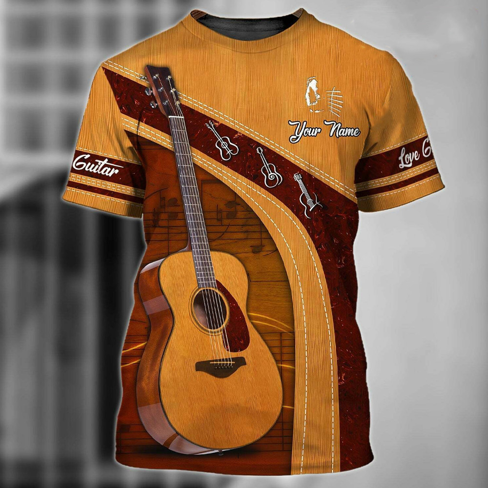 Personalized Guitar 3D Tshirt