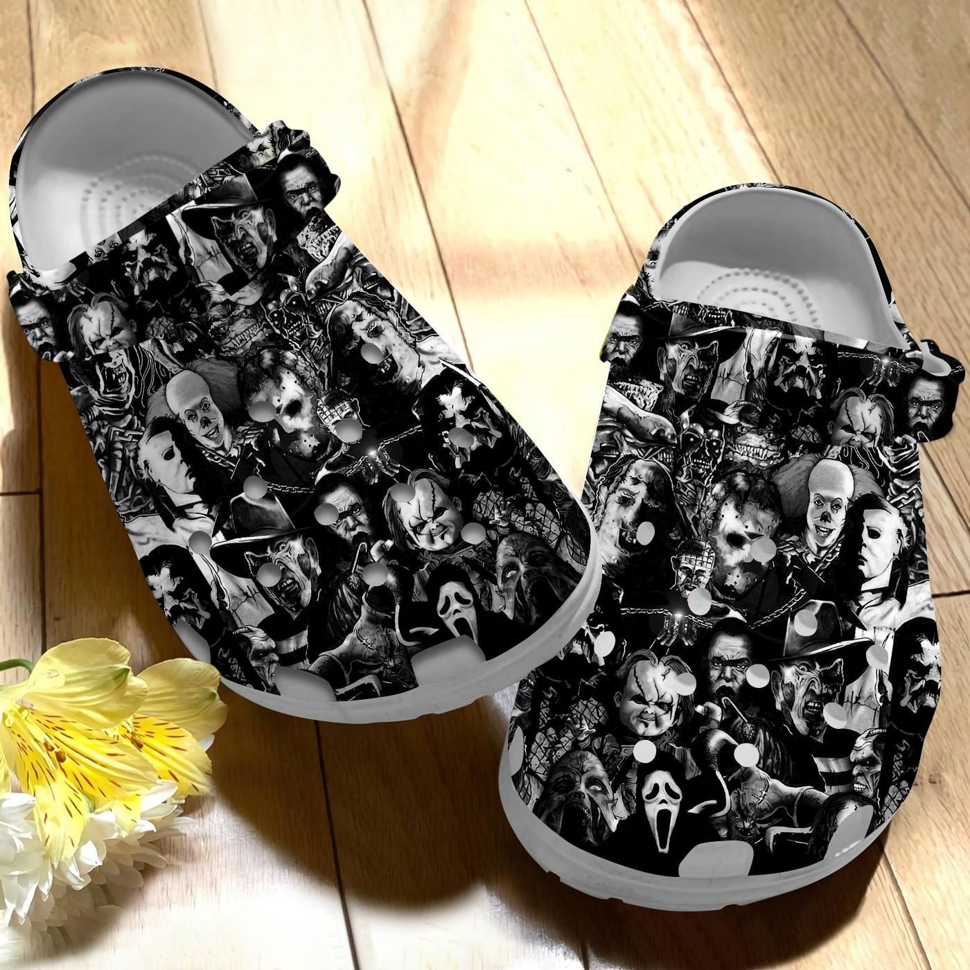 Black Horror Movies Halloween Crocs Classic Clogs Shoes PANCR0078