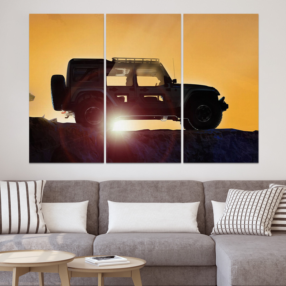Jeep Canvas Prints 3 Pieces Wall Art